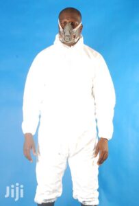 chemical spray suit white